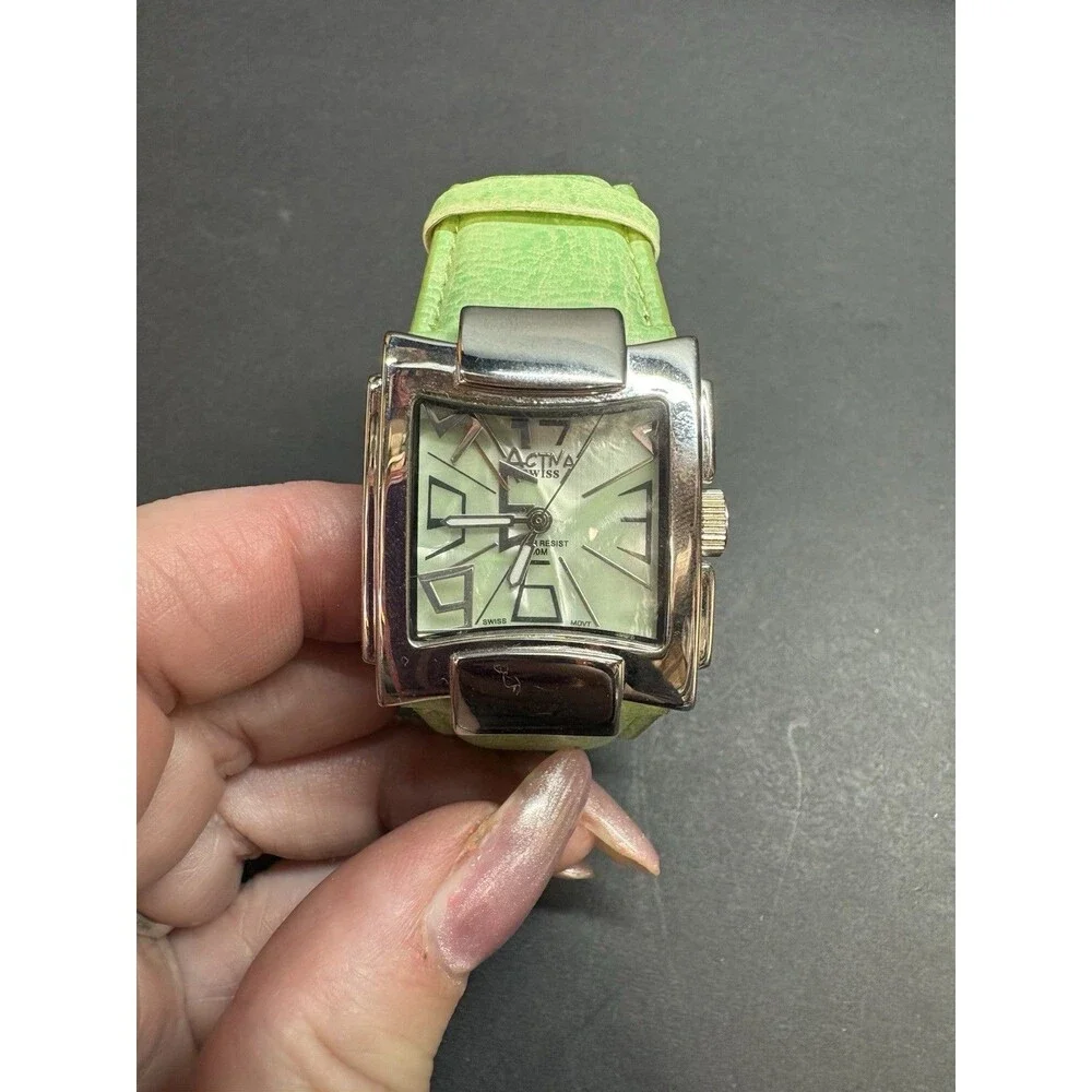 Activa Swiss Women  Watch Green & Silver Tone